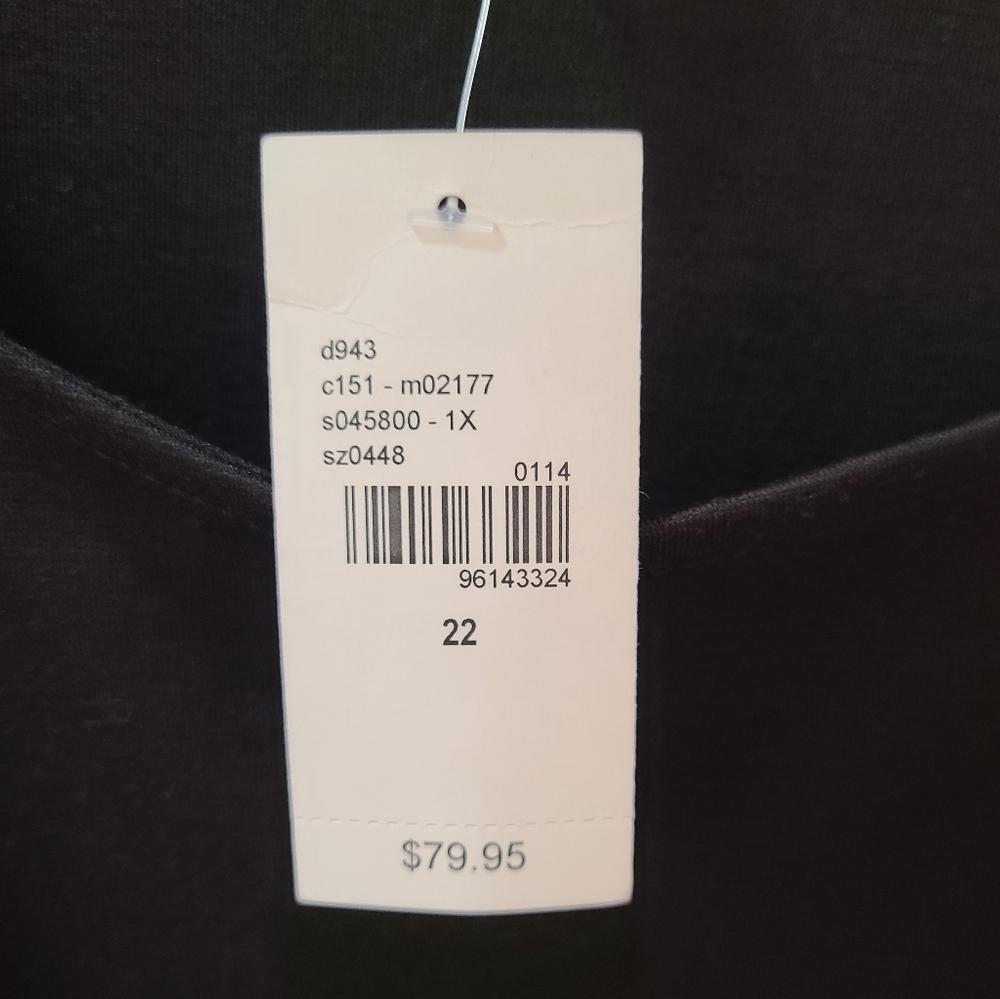 Lane Bryant Sleeveless Midi Dress Zipper Detail Black Sz 22 NWT - Picture 3 of 13
